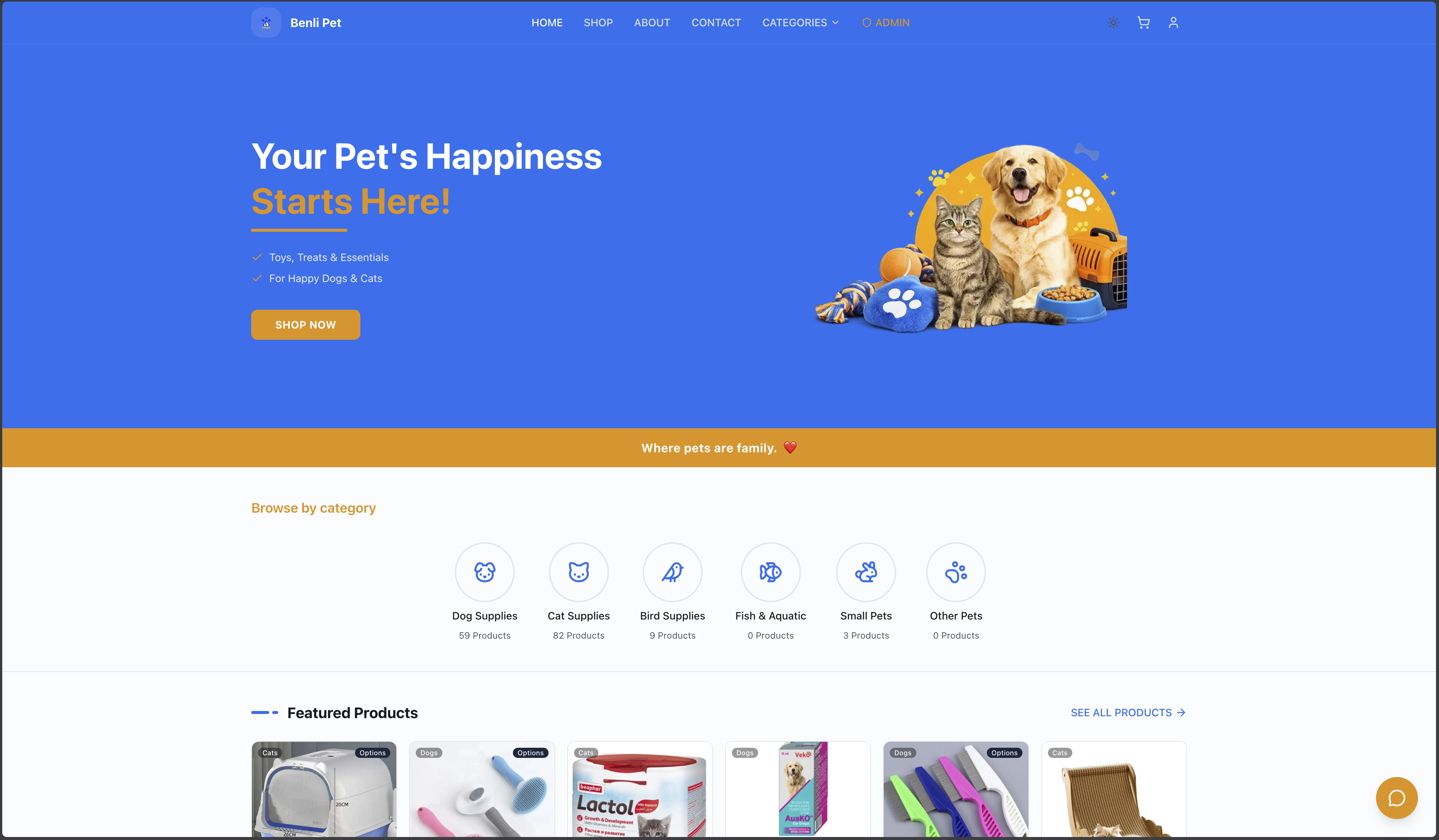 Screenshot of Benlipet E-commerce & POS