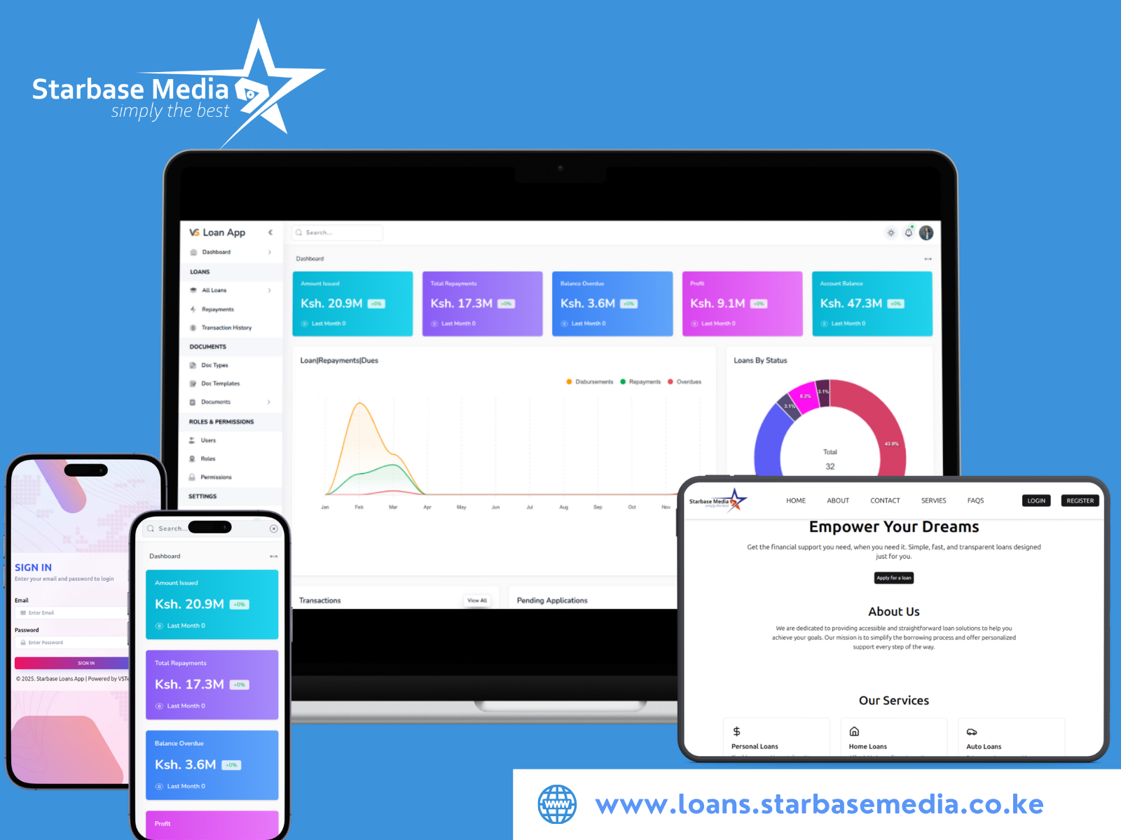 Screenshot of Starbase Loans System