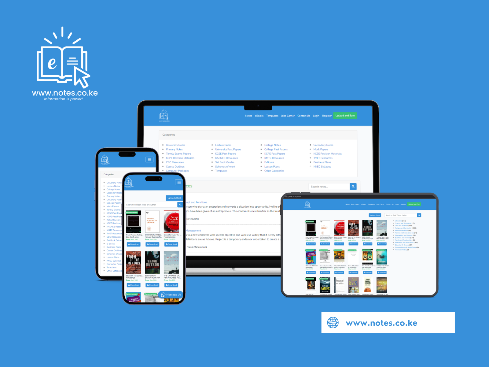 Screenshot of Notes.co.ke
