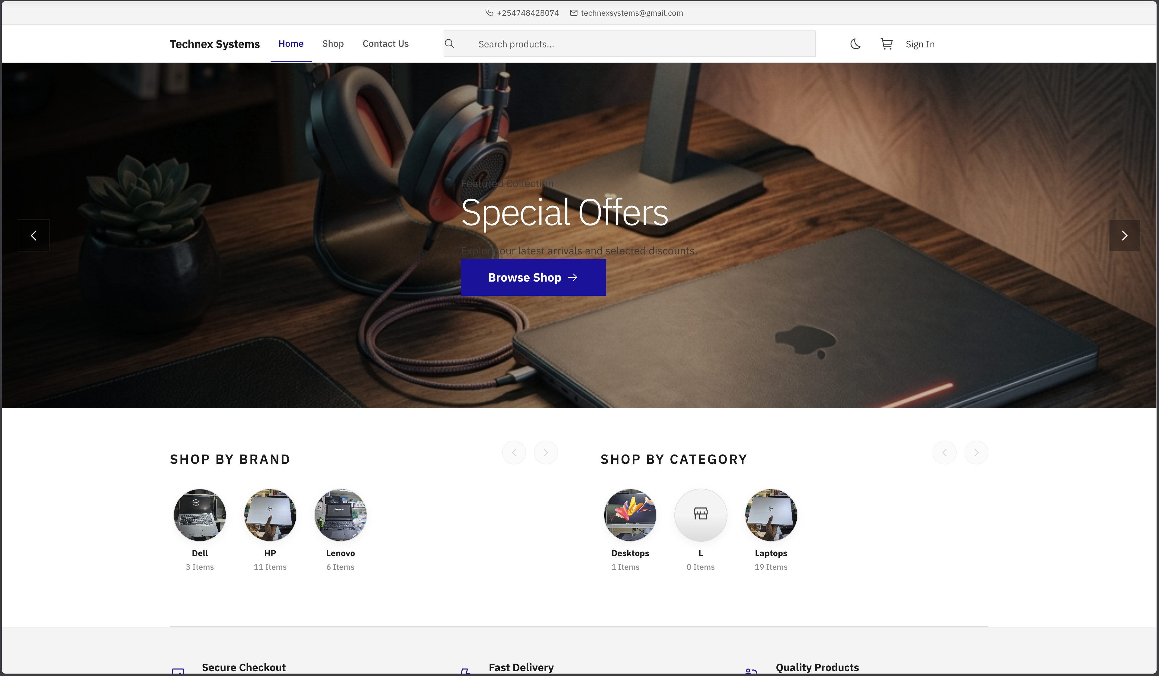 Screenshot of Technex POS & E-commerce